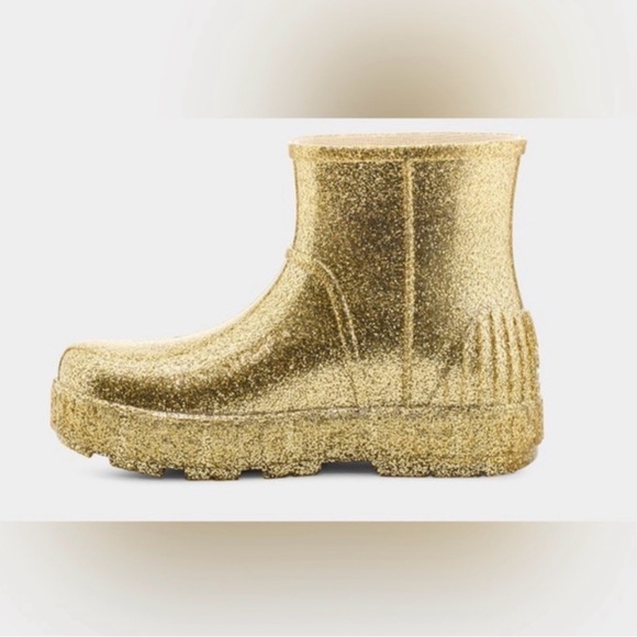 UGG Drizlita Glittery Gold Rain Boots - size 6
